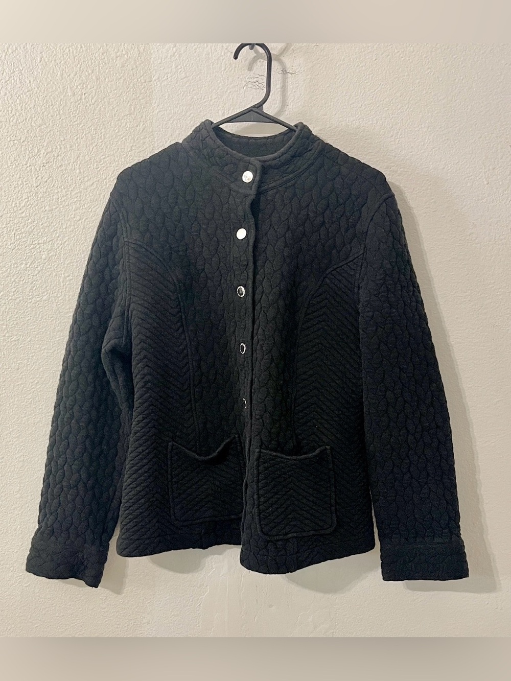 Issac Mizrahi Cozy Quilted Snap Front Jacket | Black | Size XLarge - Picture 2 of 5